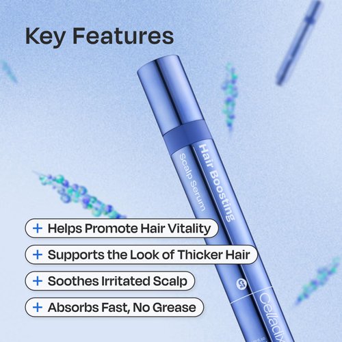 Celladix Hair Boosting Scalp Serum – Hydrating Roll-on Scalp Tonic Serum, Spicules Infused with Hyaluronic Acid & Panthenol – For Healthy Scalp & Fuller-Looking Hair – Korean Hair Care, 0.5 fl oz