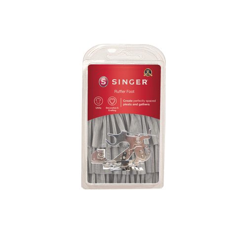 SINGER | Ruffler Attachment Presser Foot, Perfectly Spaced Pleats/Gathers, Easily Adjust Closeness & Depth, Light to Medium Fabrics - Sewing Made Easy, Silver