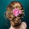 HINZIC 2pcs Silk Flower Hair Clips for Women, 2 in 1 Flower Brooch, Pearl Floral Hair Pins Barrettes for Women Girls Brides Party Wedding Decor Hair Buns Updo Holder Accessories- Pink & Light Pink
