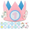 BONNYCO Unicorn Birthday Crown with Interchangeable Numbers from 0 to 9 & Themed Figures First Birthday Gifts for Girls, Birthday Hat, 1st Birthday Crown Girl | Unicorn Crown for Girls, Carnival