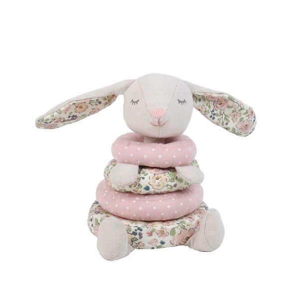 MON AMI Petit Bunny Soft Plush Stacking Toy – 7”, Early Development STEM Montessori Toys, Sensory Development Toys, Encourage Hand-Eye Coordination, Great Gift for Christmas