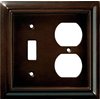 Brainerd 126381 Wood Architectural Single Toggle Switch/Duplex Wall Plate / Switch Plate / Cover, Espresso
