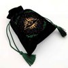La Muci Velvet Tarot Card Bag - Drawstring Pouch for Tarot Deck Storage - Magic Black Velvet Bag- Jewelry Storage & Gift Bag with Gold Tassel Drawstrings, 6.6 x 9 inches