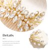 Jeairts Wedding Rhinestone Hair Comb Crystal Bridal Hair Pieces Pearl Hair Side Comb Brides Headpiece Decorative Hair Accessories for Women and Girls (2-Gold)