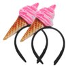 Beaupretty Spa Headband Ice Cream Headband 2PCS Ice Cream Cone Hair Band Ice Cream Party Hat Headpiece Food Vendor Costume for Halloween Dessert Party Costume