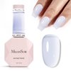 MelodySusie Jeweliver White Jelly Gel Polish, 0.5Fl Oz Milky White Lavender Gel Nail Polish Sheer Translucent Nude Soak Off UV LED Light Cure Valentine's Day Gift Manicure Nail Art DIY at Home JM22