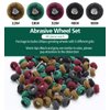 Abrasive Wheel, 200pcs 1" Buffing Polishing Wheels, Metal Polishing Compound for Rotary Tools-1/8"(3mm) Shank, 120 Grit, 180 Grit, 320 Grit, 400 Grit, 603 Grit（200pcs)