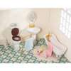 Keldoner Ceramic Dollhouse Furniture 1 12 Scale, Doll House Furniture Toys for Dollhouse Bathroom Incl Toilet Bathtub Washbasin Towel Rack and Other Miniture House Furniture and Accessories