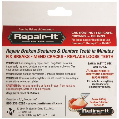 D.O.C. Repair-It Advanced Formula Denture Repair Kit 3 ea (Pack of 5)