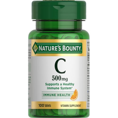 Nature's Bounty Vitamin C Tablets, Vitamin Supplement, Supports a Healthy Immune System, 500mg, 100 Count