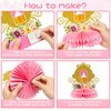 ArowlWesh 12Pcs Floral Princess Party Honeycomb Centerpieces Princess Theme Party Decorations Supplies Pink and Gold Castle Crown Carriage Baby Shower Birthday Table Toppers for Girls
