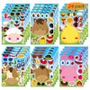 24 PCS Make-a-face Sticker Sheets Make Your Own Farm Animal Mix and Match Sticker Sheets with Sheep, Pigs, Cow and Chickens Kids Party Favor Supplies Craft