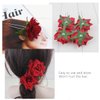 Rose Flower Hair Clips, 4PCS Small Red Rose Hair Clip, Bridal Hair Pins Flower for Women Wedding Halloween Party(Red)
