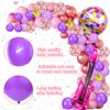 Palksky 131PCS Music Decorations Balloons Garland Arch Kit, Pink Purple Latex Balloons Aluminum Foil Balloons, Music Party Decorations for Bachelorette/Disco Party/Popular Singe Birthday