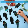 PEUTIER 60pcs Ice Cream Scratch Cards, Rainbow Color Scratch Paper Kit Cute Ice Cream Scratch Cards Craft Activities Birthday Celebration Holiday Gifts for Boys and Girls(Black)