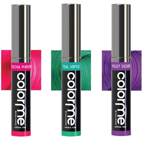Colorme Temporary Hair Color For Kids Hair Chalk alternative 3PK (Fuschia, Teal, Violet Desire)