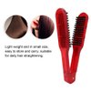 Clamp V-Shaped Hair Straightening Brush - Double-Sided Anti-Static Styling Comb for Hairstyling - Hairdressing Tool for Women, Men, Home and Barber Shop (Red)