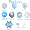 PageebO 147 pcs Snowflake Balloon Arch Kit Ice Snow Blue White Snow Confetti Balloons for Winter Wonderland Theme Party Baby Shower Party Birthday Party Decoration