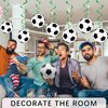 Lewtemi 30 Pcs Soccer Ball Hanging Swirls Soccer Party Decorations Soccer Garland Soccer Party Supplies for Boys Kids Birthday Baby Shower Sports Themed Party Decoration One Sided Printing