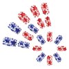 IDDFEVE 4th of July Press on Nails, Medium Square Independence Day Red&Blue Star Nails Designs Artificial Acrylic Holiday Nail Decorations for Women