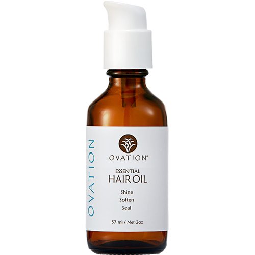Ovation Hair Essential Hair Oil - Frizz Control Hair Oil For All Hair Types - 2 oz - Optimum Hair Nutrition, Softness and Shine - No Silicones, Sulfates or Parabens - With Vitamin E, Omega Fatty Acids