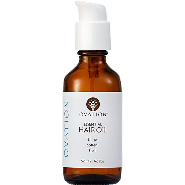 Ovation Hair Essential Hair Oil - Frizz Control Hair Oil For All Hair Types - 2 oz - Optimum Hair Nutrition, Softness and Shine - No Silicones, Sulfates or Parabens - With Vitamin E, Omega Fatty Acids
