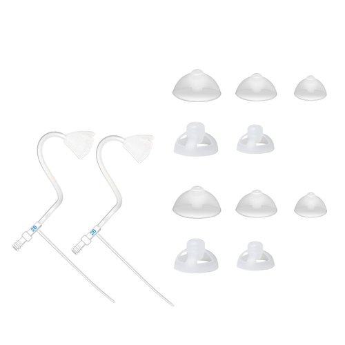 Banglijian Hearing Amplifier Replacement Slim Sound Tubes and Domes for Ziv-201A, Ziv-201, Ziv-206, Ziv-201P, Ziv-201V and BLJ-109(2 Tubes-Size 2B and 10 Domes, Left Side)