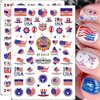 4th of July Nail Art Stickers, 8Sheets American Flag Patriotic Nail Decals Independence Day 3D Nail Stickers Nail Supply USA Flags Heart Star Design Manicure Sliders for Memorial Day Nail Decorations