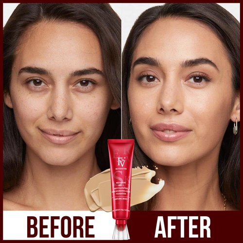 FV Waterproof Foundation, Medium Coverage, Oil-free & Long Lasting, Lightweight, Matte Foundation for Oily/Normal Skin, Transfer Proof Liquid Foundation Makeup, 30g, Natural Beige