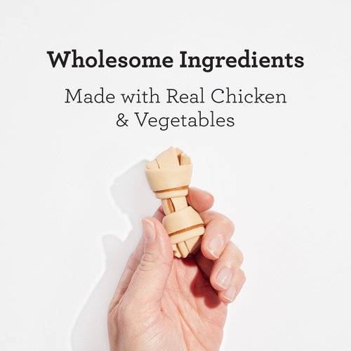 DreamBone Mini Chews, Made with Real Chicken and Vegetables, Rawhide Free Dog Chews, 8 Count