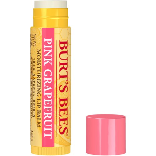 Burt's Bees Pink Grapefruit Lip Balm, Lip Moisturizer with Responsibly Sourced Beeswax, Tint-Free, Natural Conditioning Lip Treatment, 1 Tube, 0.15 oz.