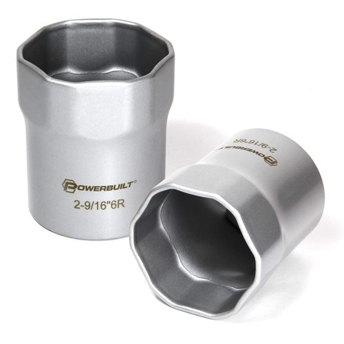 Powerbuilt 2-9/16 Inch Rounded Wheel Bearing Lock Nut Socket, 6 Point Hex, Dodge Trucks Manual Hubs - 647067