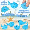 60 Pieces Rubber Sharks Blue Rubber Bath Sharks Cute Squeezable and Squeak Shark Small Rubber Sharks Bathtub Swimming Rubber Sharks Toys for Birthday Shower Bathtub Pool Party Favors