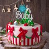 Gyufise 1 Pack Winter Snowflake Oh Baby Birthday Cake Topper Winter Baby Shower Cake Decoration for Wonderland Gender Reveal Baby Boy Girl Party Supply Decoration …