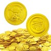 100 Pieces Plastic Pirate Gold Coins Set - Play Treasure Gold Coins for Pirate Themed Party, St. Patrick's Day, Treasure Hunt Game, Halloween and Novelty Party Favor