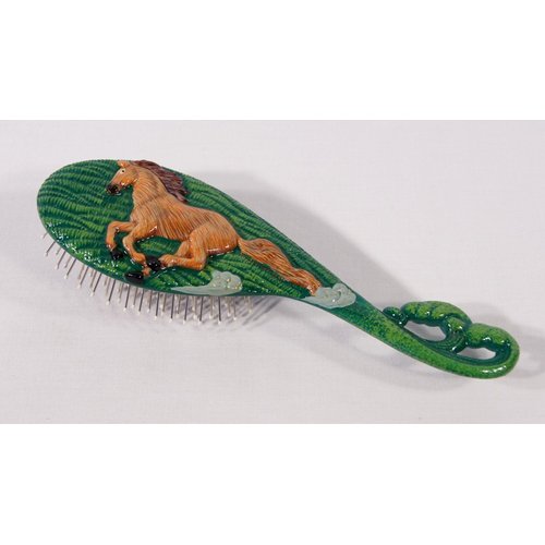 Handpainted Brown Mane Horse Hair Brush