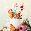 24 PCS Christmas Party Favors Drinking Straws Reusable Xmas Plastic Straw with Cartoon Decoration for Kids Christmas Party Supplies for New Year, Christmas, Birthday Party, 8 Styles