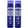 Dr. Bronners Organic Moisture Lip Balm & Magic Massage Balm (Peppermint Lip Balm, 2 Pack)