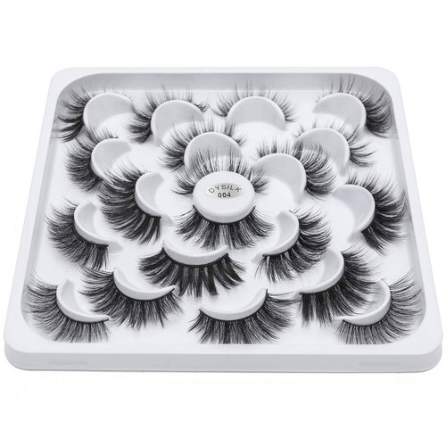 DYSILK Mink Lashes Fake Eyelashes - Mink Eyelashes Fluffy 10 Styles Mixed Pairs 6D Faux Lashes Pack Lashes Natural Look Wispy Fluffy Cat Eye Reusable False Eyelashes