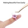 Miuffue 300 Pcs Glue Rings Smart Glue Holder for Eyelash Extensions, Easy Fanning Glue Cups for Volume Lashes, Pink