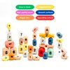 36 PCS Wooden Sorting Stacking Rocks Stones,Sensory Toddler Toys Montessori Toys, Building Blocks Game for Kids 3 4 5 6 7 Years Boy and Girl Birthday Gifts for Kids with Alphabets and Numbers