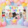 Avezano Cat Happy Birthday Backdrop Cat Birthday Sign Banner Pet Cat Paw Theme Birthday Party Decorations Kitties Cat Themed Birthday Party Supplies 70.8 x 43.3 Inch