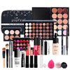 Pure Vie All-in-One Holiday Gift Makeup Set Cosmetic Essential Starter Bundle Include Eyeshadow Palette Lipstick Concealer Blush Mascara Foundation Face Powder - Makeup Kit for Women Full Kit