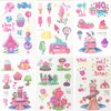 18 Sheets of Dessert Temporary Tattoos Cartoon Rainbow Ice Cream Lollies Cookie Cake Heart Tattoo Stickers for Girls Boys Kids Adults – Great for Birthday Party Sweet Summer Party Supplies