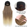 AliRobam Hat Wig Baseball cap with 30inch long Box Braiding hair Extensions attached for woman Black cap wig Braided Wig Hairstyle Adjustable Size (B Ombre Blonde, 30inch)