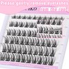 Manga Lash Clusters Eyelash Extensions Wispy Anime Eyelash Clusters Lash Extension 60pcs 8-16MM D Curl Volume Individual Lashes Clusters Natural spiky lash clusters DIY Eyelash Extension at Home