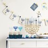 24Pcs Hanukkah Candlestick Cupcake Toppers, Glitter Blue Candlestick Decoration for Hanukkah Party Decorations Chanukkah Theme Party Supplies (candlestick)