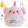 Gudisi Axolotl Plush Adorable Axolotl Stuffed Animals Soft Birthday Gift Axolotl Plushies Pillow Decor for Kids Boys Girls Pink 8 inch