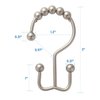 Amazer Shower Curtain Hooks, Rust-Resistant Metal Double Shower Curtain Rings for Curtain Rolling Shower Hooks, 12PCS Shower Rings for Bathroom Shower Curtain Rod, Nickel