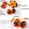 Olbye Thanksgiving Hair Bows Turkey Hair Clips Flash Prom Party Alligator Barrettes Orange Festival Hairpin Autumn Hair Barrettes Fall Hair Accessories for Women and Girls 4Pcs (3Pcs Hair Bows)